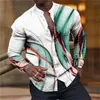 Men's Casual Shirts Summer 2023 mens fashion 5-color shirt collar button casual digital 3D printed long-sleeved street wear 24416