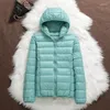 Vestes pour femmes automne hiver léger vers le bas veste femme à capuche short slim grande taille zip up manteau filles mignonnes rose bouffeur rose 4xl