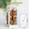 Puzzles 3D Ury 3d Puzzle en bois LED BIVE DIY NOOK GREURHONE GROUPE transparente Flower House Shelf insert Miniature Fairy Tale Town Girl Girl de Noël Y240415