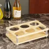 Wine Glasses S Holder Solid Wooden Glass Tray Bamboo Wood Stand For Home Party Bar Heavy Base Rack