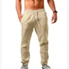 Pantalon masculin masculin Hip-hop en lin en coton respirant pantalon de sport décontracté pour hommes