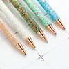 Pieces Lytwtw's Roller Ballpoint Pen Rhinestone Luxury Cute Wedding Rose Gold Metal Stationery School Office Supply Spinning