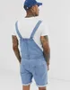 Heren jeans mannen overalls baggy vintage gat fahhion scheurde korte denim jumpsuits mannelijke casual straat zomer vrachtbroek