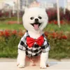 Pet Clothes Dogs Plaid Striped Shirt Suit Wedding Dress Puppy Coat Teddy Bear Pomeranian Vest SmallMedium Dog Cat Costume 240411