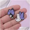 Bijoux Carton Broches Purple Magic Cat Cat papillon Bat Paint Broche Badge Metal Pin Drop Livraison Baby Kids Maternity Accessori OT24K