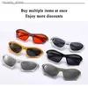 Okulary przeciwsłoneczne XJiea Y2K okulary przeciwsłoneczne dla kobiet moda 2024 Designerskie Owalne Owalne Mężczyźni Słońce Glass Trendy Mirror Lens Outdoor Cycling Goggle Y240416