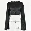 White Elegant Satin 2 Two Piece Set Women Lantern Long Sleeve Crop Tops Cardigan Sexy High Waist Mini Tennis Sport Skirts 240416