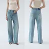 2024 Spring New High Waist Show Legs Long Elegant Style Floor Sweeping Pants Loose Fit Wide Legs Denim Pants Women