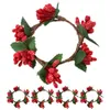 Decorative Flowers 5 Pcs Xmas Ornament Rings Napkin Berry Iron Wire Christmas Party