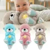 Baby Breath Bear Soothes Otter Plush Toy Doll Child Soothing Music Sleep Companion Sound And Light Gifts 240411