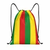 Özel Jamaikalı Rasta Bayrak Drawstring Çantası Eğitim için Yoga Sırt Çantaları Erkek Kadın Spor Spor Salonu Sackpack 87QF#