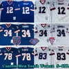 Custom 75th Vintage 34 Thurman Thomas Football Jerseys 78 Bruce Smith12 Jim Kelly 32 O.J. Simpson 68 Joe DeLamielleure 83 Andre Reed 66 Billy Shaw 70 Tom Sestak Talley