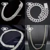 VVS1 Moissanite sieraden Cubaanse ketting 16 mm breedtekas Clasp Premium 925 Zilver Iced Out Brilliant Diamond Necklace