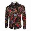 Men's Casual Shirts Golden Hawaii Men Fashion Shirt Luxury Floral Long Sleeve Beach Blouse European style Camisas Clothing Chain 24416