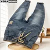 Jeans maschile 2024 tratto benefico in denim affari casual ad alta vita uomo abbigliamento classico moda slim y2k streetwear pantaloni