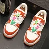 Nieuwe mannen Wit oranje strass patroon alle match merk schoenen causale flats loafers sport wandelende sneakers zapatos hombre