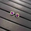 Najwyższej klasy Carter Oryginalne projektantki dla kobiet kolorowe fioletowe główne diamentowe kolczyki 925 srebrne srebro z oryginalnym logo marki