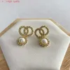 Para Drop Stud Pearl Diamond Gold Gold Gold Small Woman Channel Fashion Wedding Earings 2024 Brincos de designer Jóias Alta entrega grátis