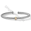 4MM 7MMThin Fashion charm bracelet Wire Rope Double Color Opening Female Bracelets Jewelry Luxurys Designers Women Trend studded with diamonds high quality