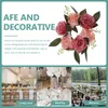 Decorative Flowers 2 Pcs Artificial Candlestick Garland Roses Home Supplies Party Decor Rings Ornament Cloth Fake Wreath