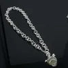 Tiffanybracelet Home Precision Hoge kwaliteit hartketting met één pijl door de gepersonaliseerde dikke keten fijne sieraden 788