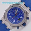 AP Lazer Wrist Watch Elf Blue Elf Royal Oak Offshore 26470ST Mens Assista Precision Steel Azul Face Automática Máquinas Swiss Famous Luxury Sports Watch