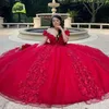 Luxury Red Quinceaneras 2024 Robes de bal de berbe