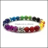 Perline 7 chakra guarigione del braccialetto color 8mm per donne uomini gioielli regalo drop drop braccialetti dhgarden dh8lh