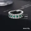 Cluster ringen caoshi stijlvolle vinger voor vrouwen felgroen zirkonia modieuze ontwerpaccessoires feest delicate vrouwelijke sieraden