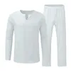 Мужские спортивные костюмы 2 часа пижама набор для ка простого рубашки с длинным рукавом и брюки весна лето мужская домашняя одежда