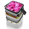 Dinnerware Pink Y2K Money Aesthetic Double Layer Bento Box Portable Lunch For Kids School 80S 90S 00S Glitter
