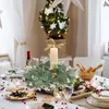 Fleurs décoratives 25 cm Bougie de Noël artificielle Garland Ring Simuler Green Wreath Wedding Party Christams Home Table décor Fausse plante