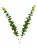 Dekorativa blommor 1 st konstgjorda eukalyptusblad stjälkar grön verklig beröring för hemmakontoret bukett mittpunkt bröllop dekoration