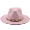 Bérets Hat à femmes larges largeur épaisse de chaîne de chaîne en or