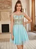 MisShow Summer Mini Beach Lace Dress for Women Sexy Illusion Tulle Short Female Dresses Evening Prom Party Vestidos Curto 240416