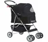 4 Wheels Pet Stroller Cat Dog Cage Stroller Travel Folding Carrier black6443073