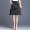 Rokken temperament hoge taille losse a-line rok zomer printen polka dot plus size kantoor elegante mode dames kleding