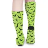 Chaussettes de femmes noires imprimer l'automne halloween bassages gothiques drôles filles qualité qualité de sport extérieur personnalisé anti-sueur