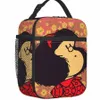 Custom Mafalda und FRS Lunchbag Männer Frauen Wärmekühler isolierter Lunchbox für Kinderschule Kinder V9W4#