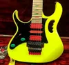 Left handed Steve Vai JEM 777 Yellow Electric Guitar 30TH ANNIVERSARY Limited Edition Last 4 Frets Scalloped Pink Tremolo Cavity G1125177