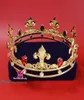 Mens Crown Rhinestone Gold Red Crown Kings Royal Tiara Majestic Princess Unisex Imperial Premium Prince Queen Fashion Show Hairw627371039