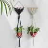 Taquestres Macrame Hanger Organizer Bat Shape Hand Tecido Pot Display Plantador de parede Pocket Pocket para teto decorativo boêmio