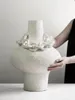 Vases Handmade High Temperature Amphora Chain Ceramic Vase White Art Restaurant Flower Arrangement Home Desk Decorative Gifts