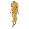 Lässige Kleider Frauen Kurzarm Pocket Swing Kleid Loses Feste Farbe T-Shirt Womens Plusgröße Strandstil SundEdress