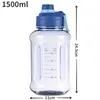 Water Bottles 1.5/ 2.1 Liter Large Capacity Sports Bottle With Scale Outdoor Fitness Gym Portable Cups Bucket BPA Free