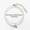 Pulseras de encanto 26 A-Z Letras iniciales para mujeres Minimalista Gold Color Little Heart English Alphabet Nombre de cumpleaños Joyería