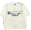 Femmes Logo Lettre imprimé O-Neck Boutons à manches courtes Patchwork Patchwork Knited Desinger Sweater Top Shirts SML