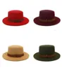 Flat Formal Hat Jazz Panama Cap Men Vrouwen voelden Fedora hoeden winter wijd rand Lady vrouw Trilby Chapeau vrouwelijke mode -accessor5022241