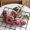 Fiori decorativi artificiali artificiale rosa bouquet arredamento per la casa el feste di nozze ristorante desktop disposta floreale decorazione