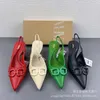 Sandały Suojiallun Spring Brand Kobiety Sanda Fashion Strope TOE SLIP On Ladies Eelgant Slingback Buty cienki wysokie obcasy Mule Pump 230330